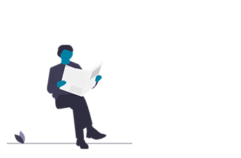 Illustration of person reading a newspaper